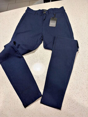 Legend London Navy Blue Stretch Chino Pants Skinny Slim Fit Size 30 NWT